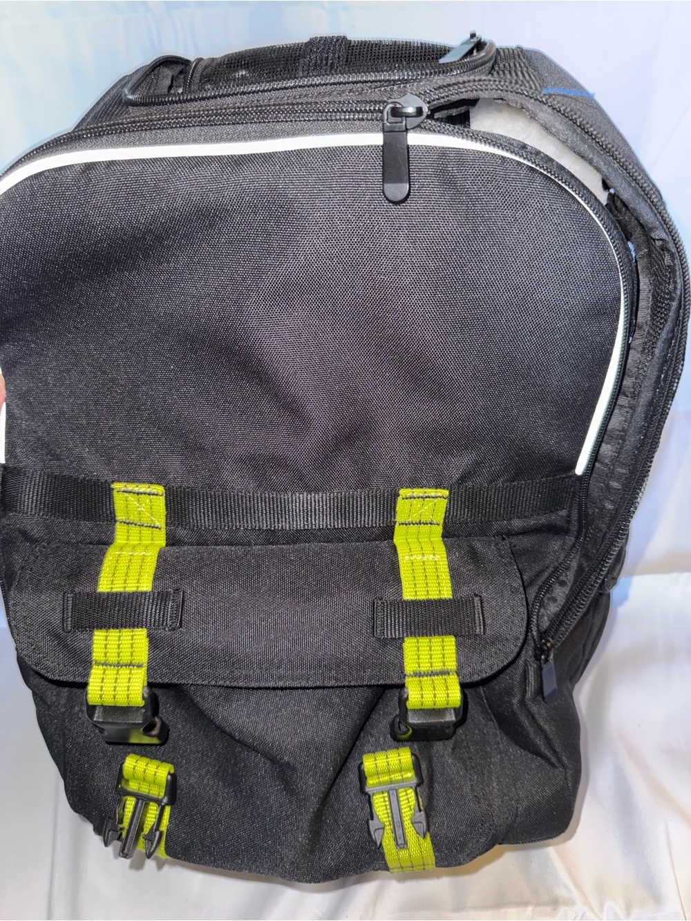 Black Dog Travel Backpack Carrier with Lime Accent